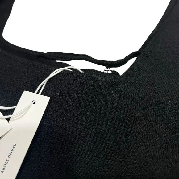 Vince Black Square Neck Wool Blend Knit Midi Tank Dress S - Picture 4 of 9